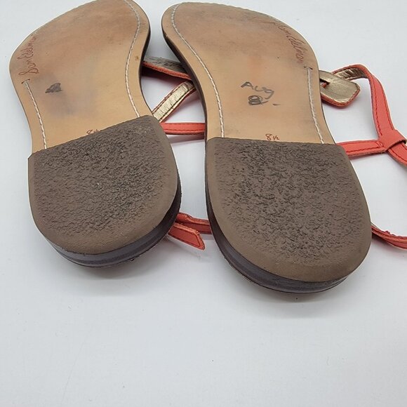Sam Edelman Gigi Signet T-Strap Red Leather Sandals Size 8.5 Boho Style - Picture 3 of 6